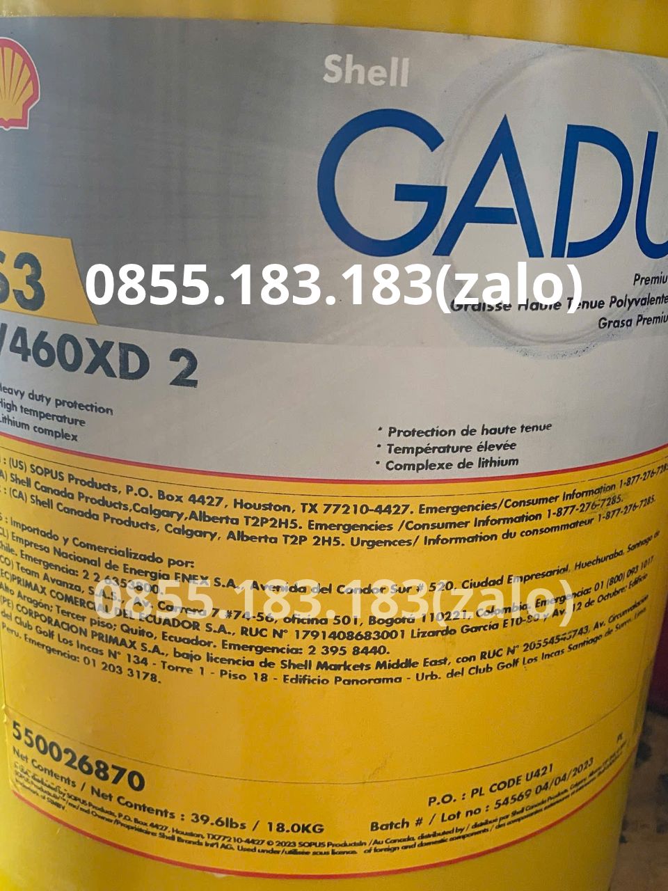 Shell Gadus S3 V460XD 2 Shell Gadus S3 V460XD 2